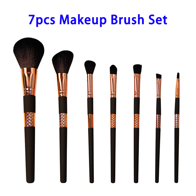 New Product 7pcs Synthetic Hair Makeup Brush Set for Beauty Needs (Gold)