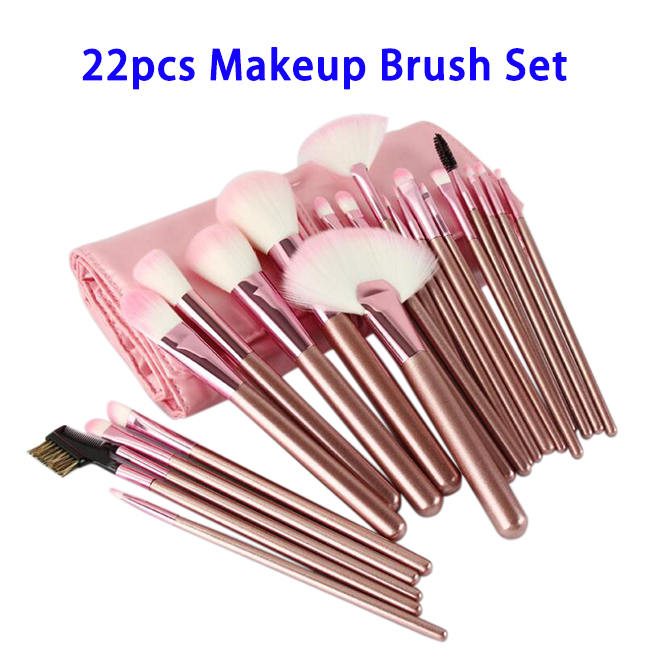 22pcs/set Powder Foundation 0.06MM Synthetic Hair Cosmetics Tool Makeup Brushes Set