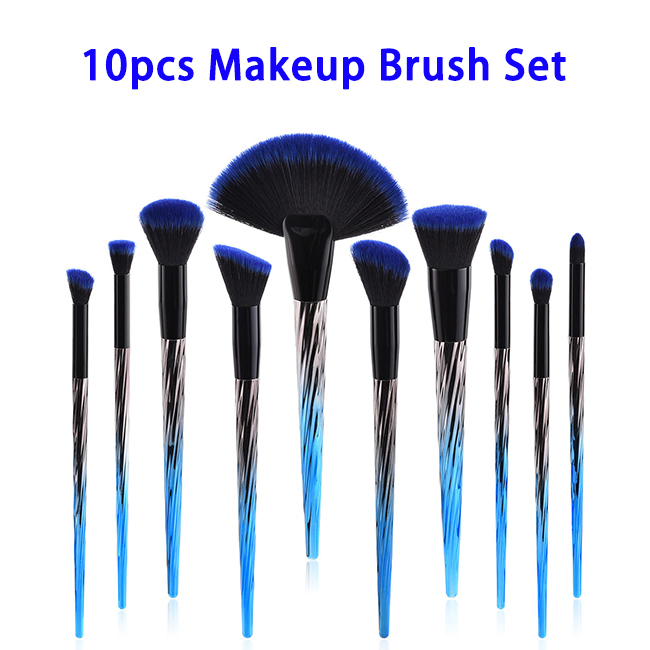 10pcs Synthetic Hair Cosmetics Makeup Brushes Set (Color 1)