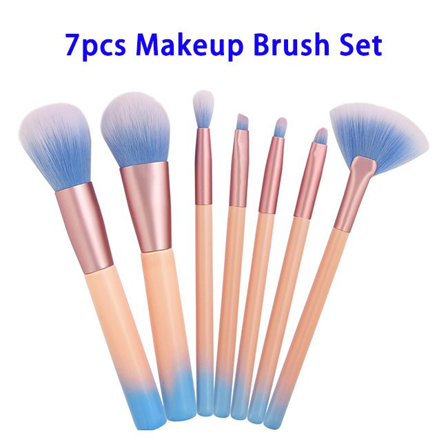 7pcs/set Super Soft Synthetic Hair Gradient Color Makeup Brushes
