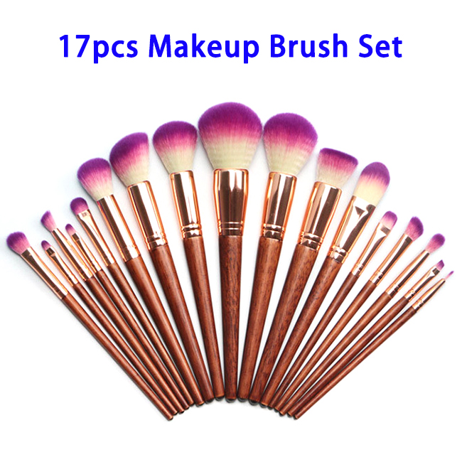 17pcs Private Label Synthetic Hair Makeup Brush Set