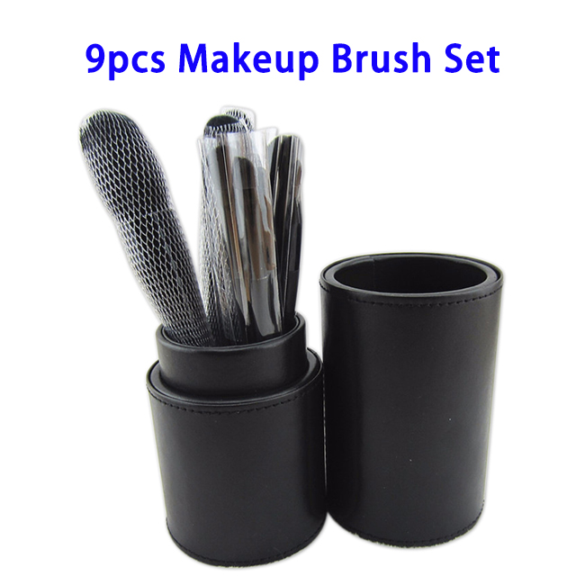 9pcs Synthetic Hair Makeup Brush Set with Black Box