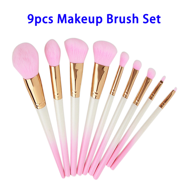 9pcs Custom Logo Synthetic Hair Makeup Brush Set 