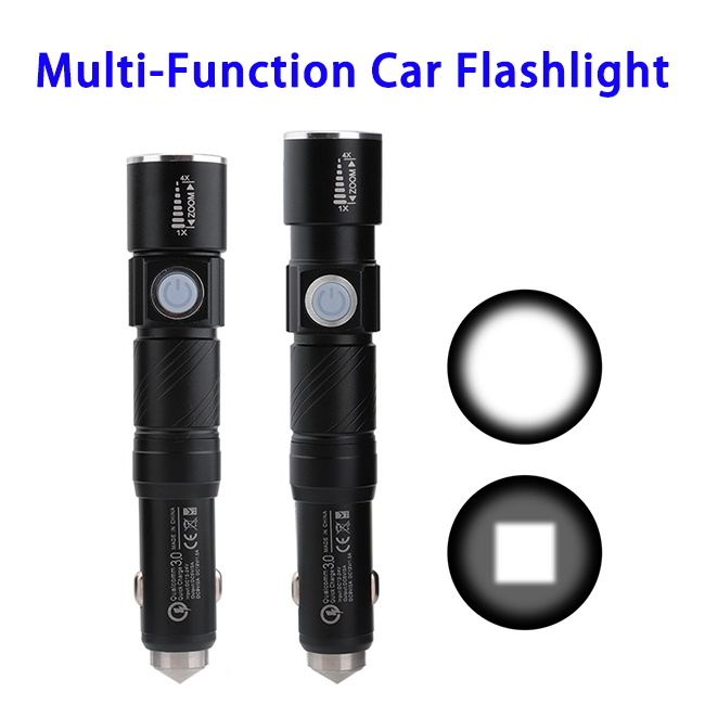 Multi-Function USB Rechargeable Emergency Tool Charger Car Flashlight  