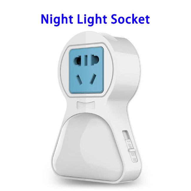 CE ROHS FCC Approved Portable Mini Light Plug In Sensor LED Night Light with a USB Ports