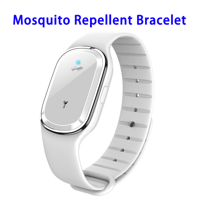 CE ROHS FCC Sonic Anti Pest Bug Silicone Wristband M1 Ultrasonic Mosquito Repellent Bracelet for Pregnant Women Baby(White)