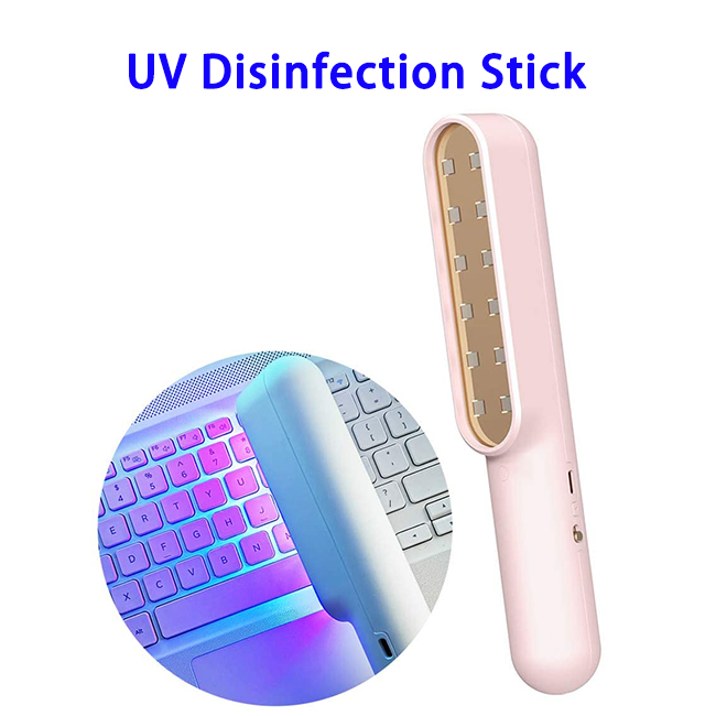 Light Handhold UV Disinfection Stick Remove Mites Ultraviolet Lamp Disinfection Rod (Pink)