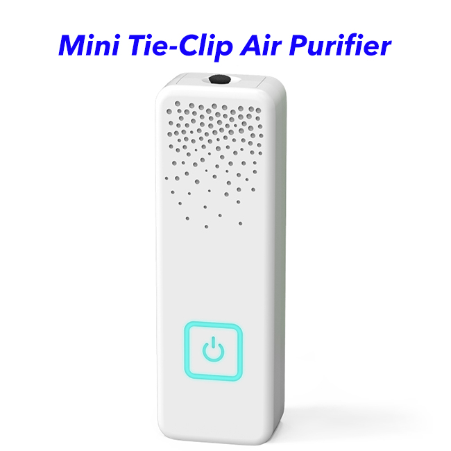 CE ROHS FCC Approved Personal Rechargeable Negative Ion Generator Portable Wearable Air Purifier (White)
