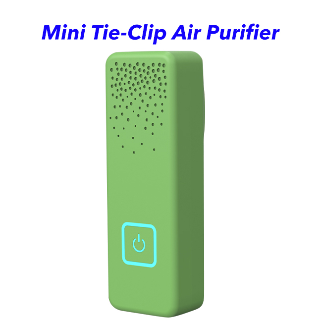 CE ROHS FCC Approved Personal Rechargeable Negative Ion Generator Portable Wearable Air Purifier (Green)