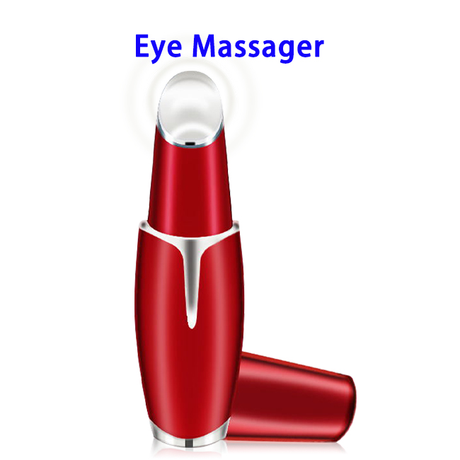 Skin Care Electric Facial Massager Stick Sonic Vibration Eye Care Massager (Red)