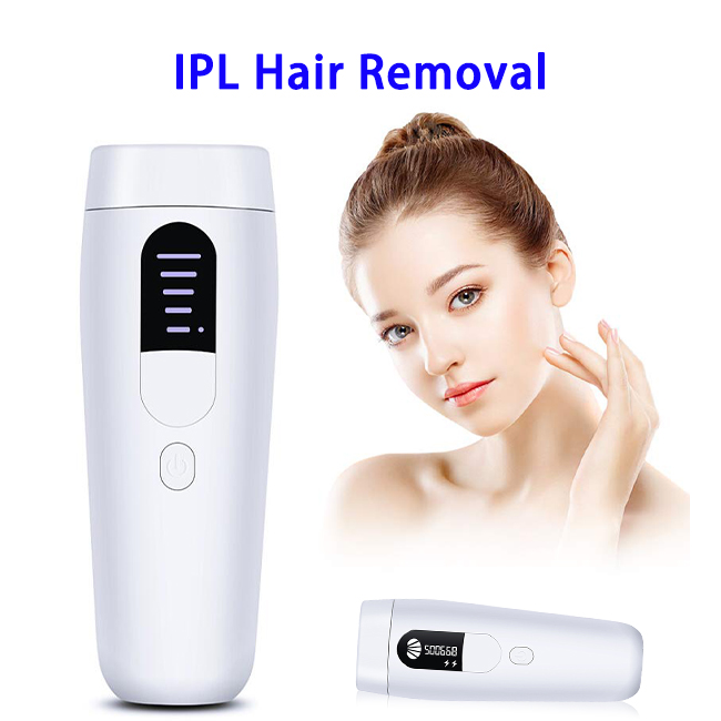 CE RoHS Approved Women IPL Facial and Body Permanent Laser Hair Removal (White)