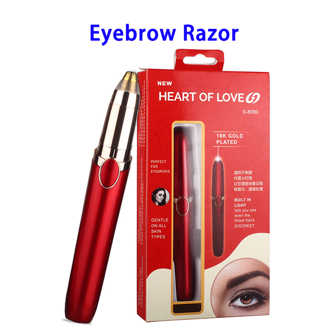 New Arrivals Battery Powered Women's Painless Eyebrow Trimmer(Red)