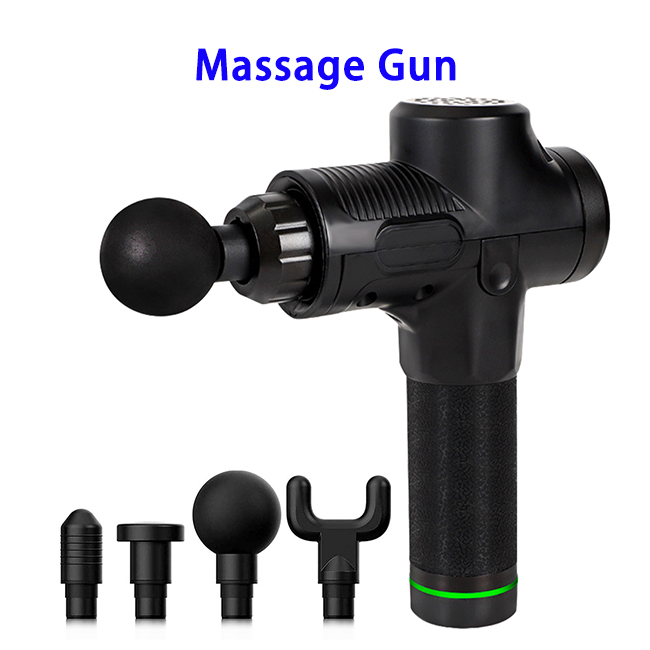 20 Speeds Cordless Handheld Massage Gun with LCD Display(Black)