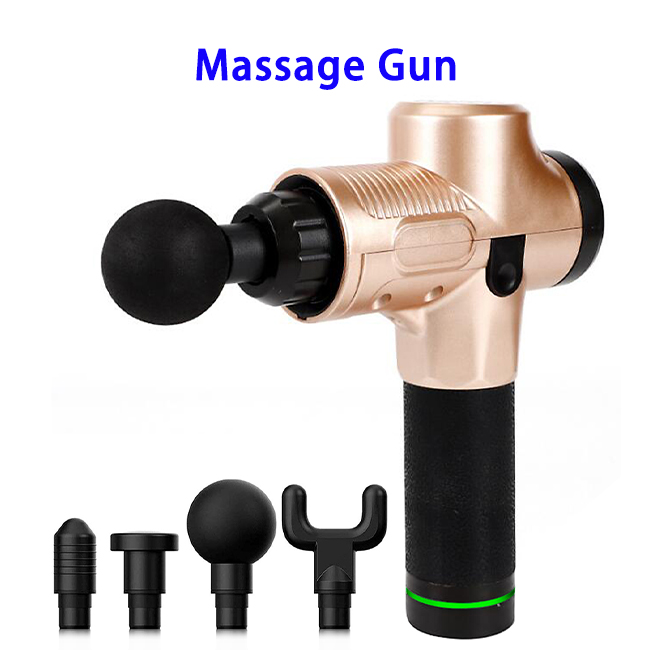 20 Speeds Cordless Handheld Massage Gun with LCD Display(Gold)