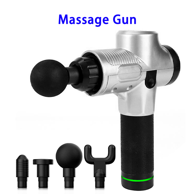 20 Speeds Cordless Handheld Massage Gun with LCD Display(Silver)