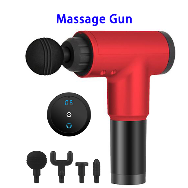 Professional Rechargeable Deep Tissue 6 Speeds Electric Device Muscle Massage Gun(Red)
