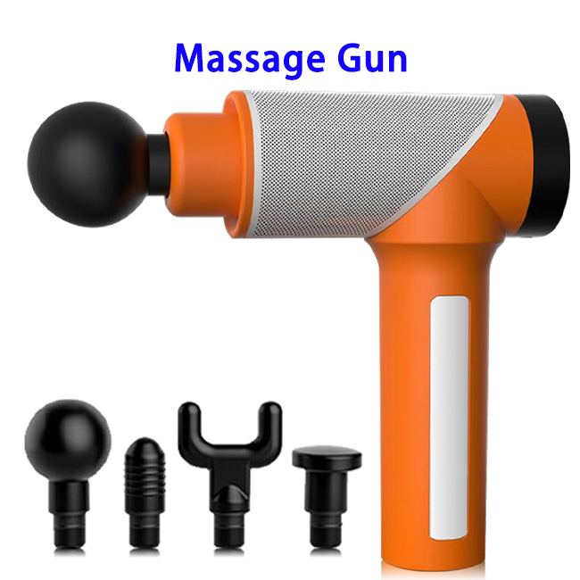 New product 6 Speeds Adjustments Metal Heat Sink Al Intelligent Control Chip Massage Gun(Orange)