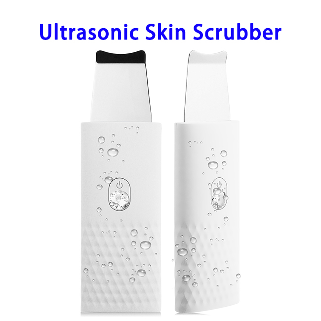 Skin Care Pore Cleanser Face Spatula Ultrasonic Skin Scrubber (white)