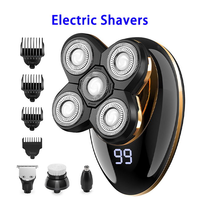 CE ROHS MSDS 5 Shaver Heads LED Electric Shaver Razor Trimmer Sets for Men