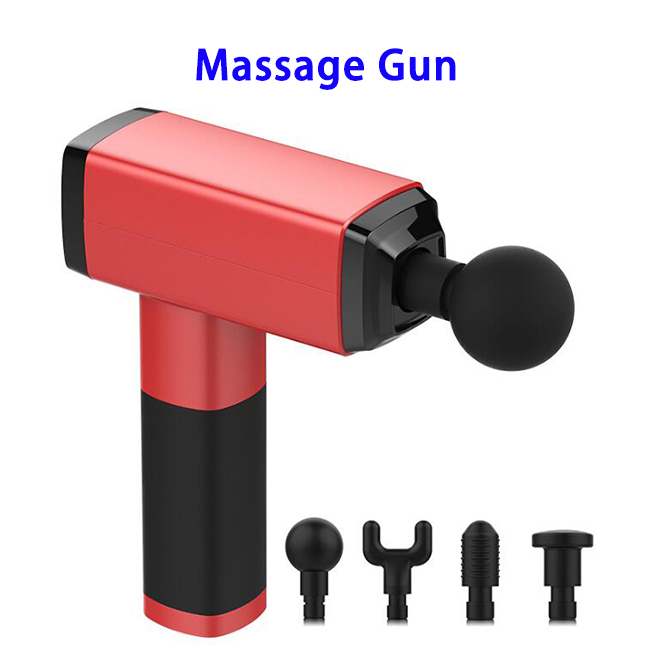 2020 Handheld Percussion 6 Speeds Triple Noise Reduction Massage Gun(Red)