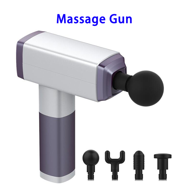 2020 Handheld Percussion 6 Speeds Triple Noise Reduction Massage Gun(Silver)