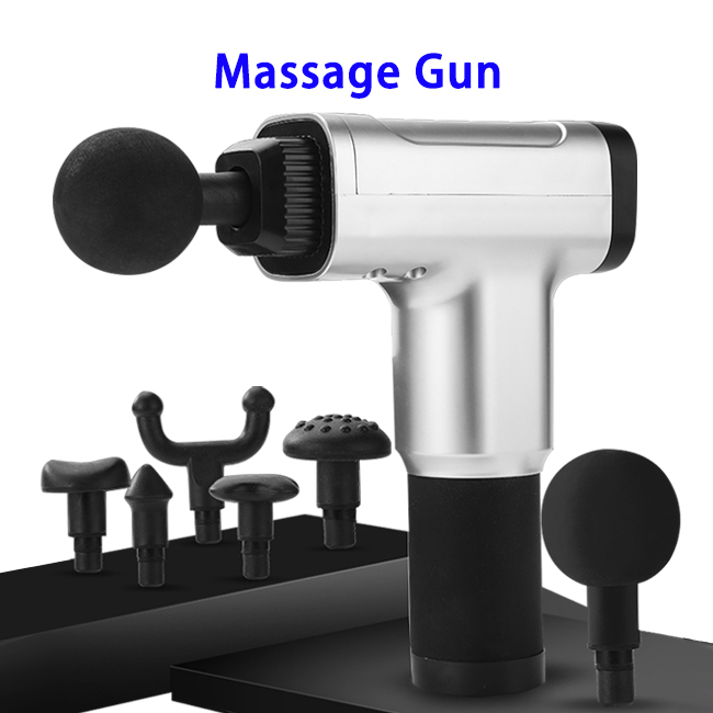 New Arrival Deep Tissue 6 Speeds Body Massager Electric Muscle Massage Gun(Silver)