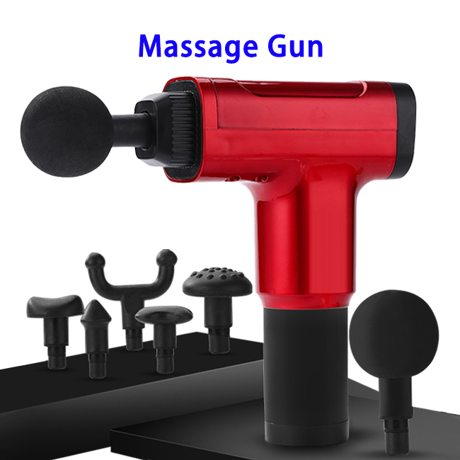 New Arrival Deep Tissue 6 Speeds Body Massager Electric Muscle Massage Gun(Red)