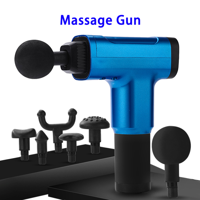 New Arrival Deep Tissue 6 Speeds Body Massager Electric Muscle Massage Gun(Blue)