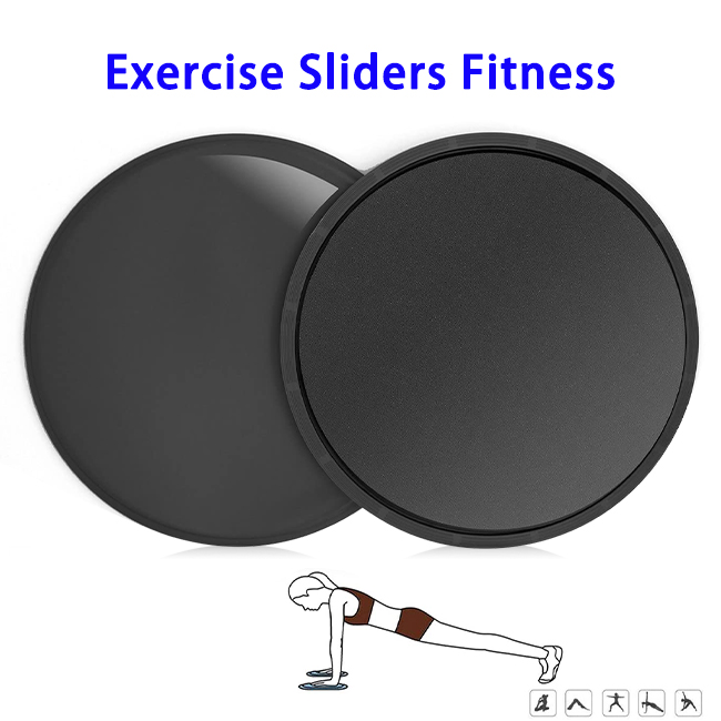 Portable Home Gym Workout Exercise Gliding Discs Fitness Core Sliders(Black)