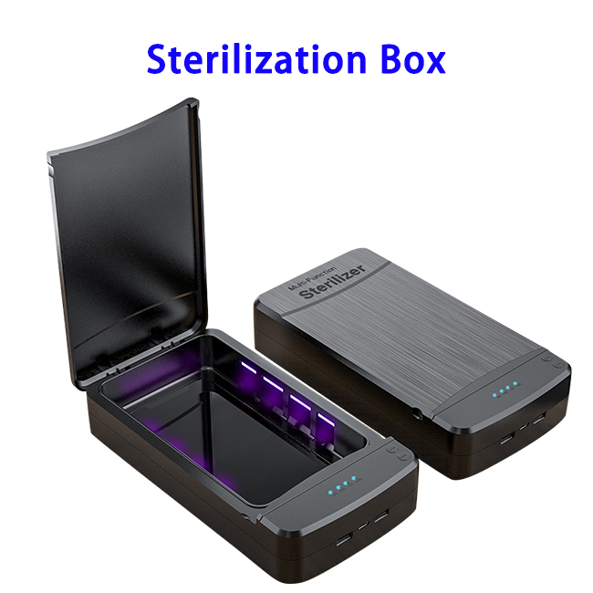 New Patent Model Cellphone Sterilization Box Phone Disinfection Case with CE RoHS FCC EPA (Black)