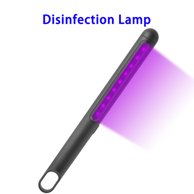 New Arrival 2000mAh Rechargeable UVC Lamp ABS Ultraviolet Disinfection Light (Black)