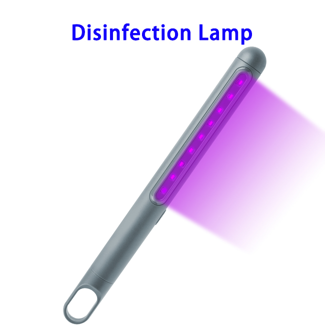 New Arrival 2000mAh Rechargeable UVC Lamp ABS Ultraviolet Disinfection Light (Gray)