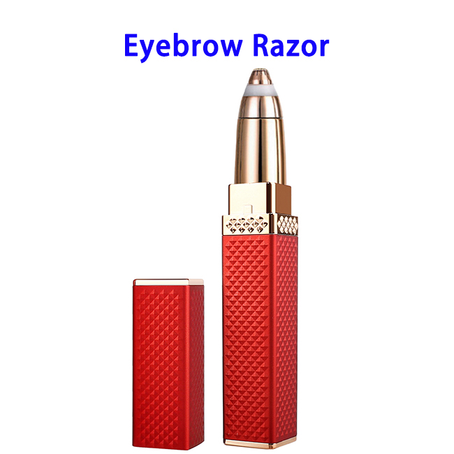 New Arrival USB Charging Hair Remover Lady Portable Electric Eyebrow Trimmer( Red)