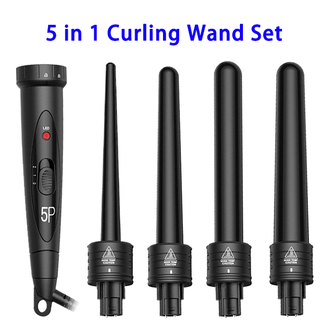 New Arrival 5 in 1 Hair Curler Curling Iron Wand Interchangeable Hair Straightener