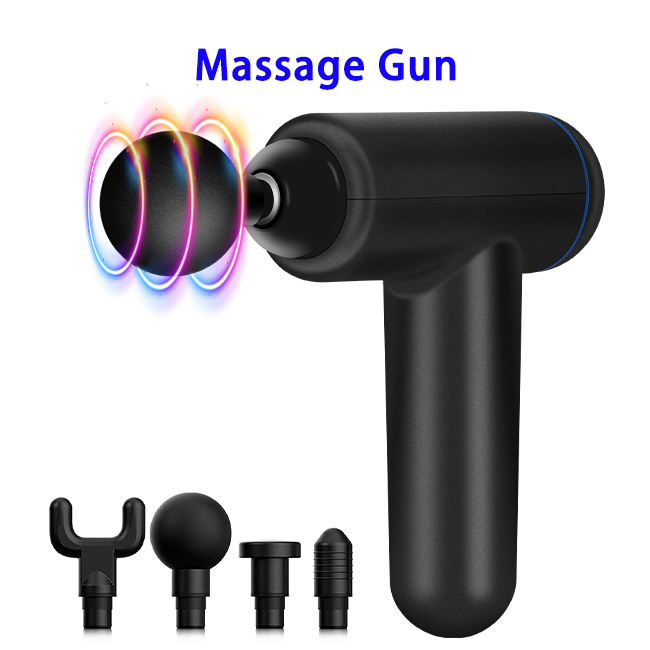 6 Speeds Body Massager Handheld Vibration Deep Tissue Muscle Massage Gun(Black)