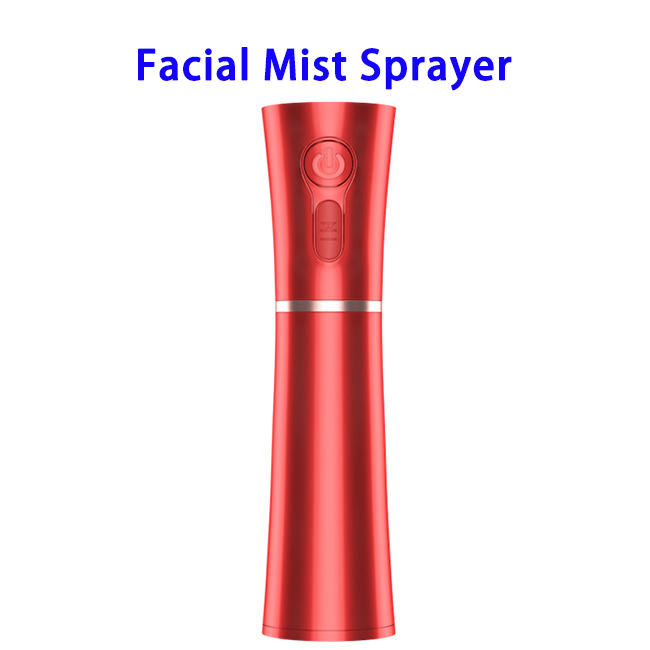 Nano Mist Sprayer Mini Facial Steamer Air Humidifier Facial Mist Sprayer Anion Moisture Diffuser(Red)