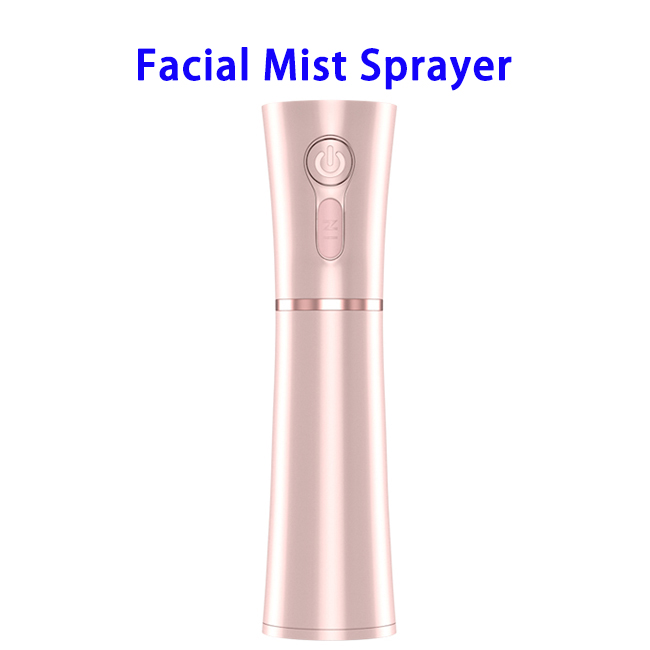 Nano Mist Sprayer Mini Facial Steamer Air Humidifier Facial Mist Sprayer Anion Moisture Diffuser(Pink)