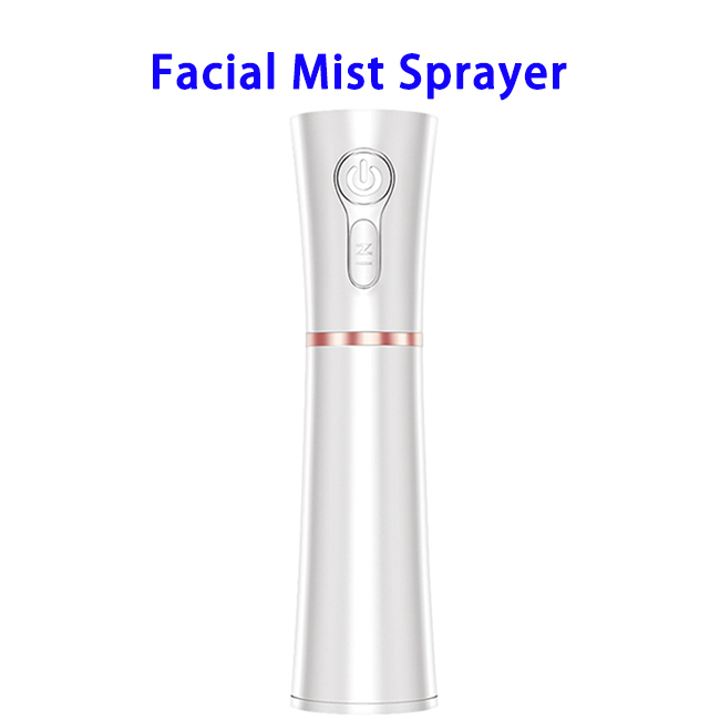 Nano Mist Sprayer Mini Facial Steamer Air Humidifier Facial Mist Sprayer Anion Moisture Diffuser(White)