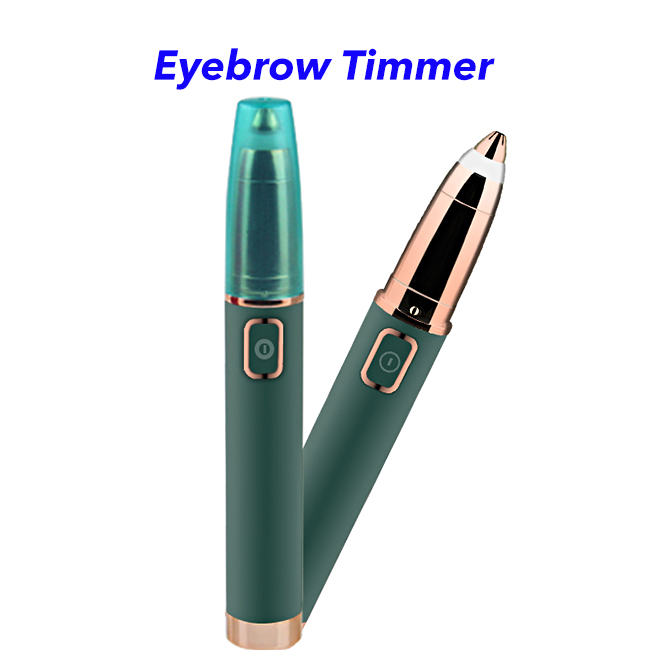 Eyebrow Trimmer Electric Eyebrow Hair Remover Painless-Precision Eyebrow Razor Tool(blackish green)