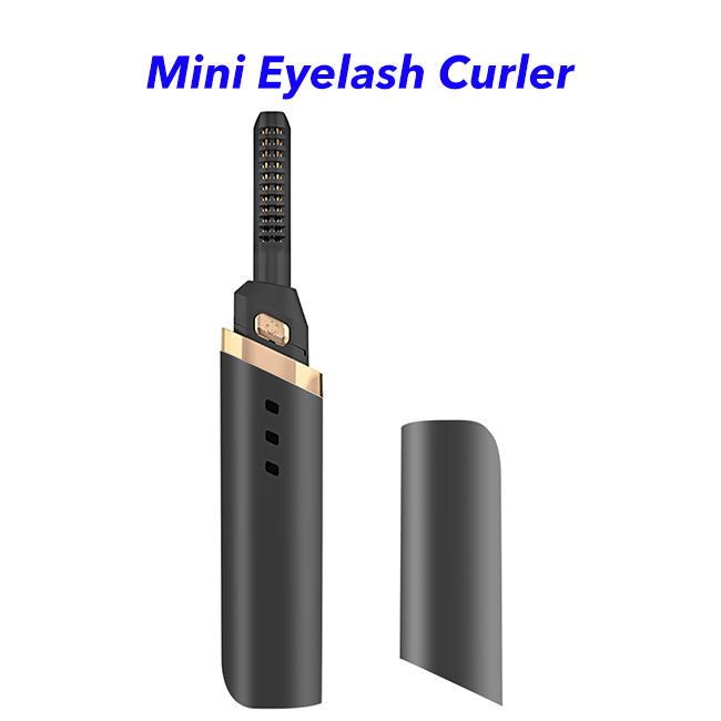 Mini Portable Pen Style Beauty Device Make Up Tool Custom Hot Electric Heated Eyelash Eye Lash Curler(black)