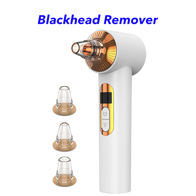 3 Heads Face Pore Cleaner Vacuum Electric Blackhead Remover Vacuum(White)