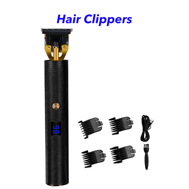 Electric Rechargeable Cordless T Blade LED Display Hair Clipper Hair Trimmer