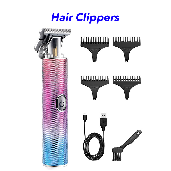 USB Rechargeable Cordless T Blade Hair Clipper Hair Trimmer (Gradients)