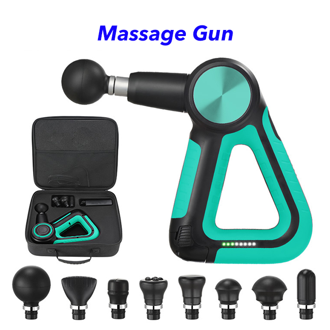 CE ROHS FCC Multi-Sided Handle Design 5 Speeds Muscle Massage Gun(Green)