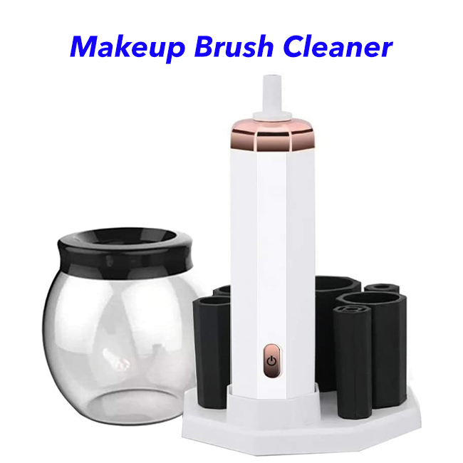 CE ROHS FCC USB Rechargeable Makeup Brush Cleaner for Cleans Makeup Brushes (White)