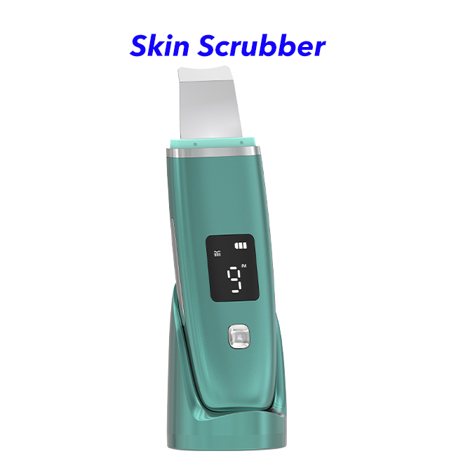 Wireless Charging Blackhead Removal Pore Cleaner Ultrasonic Peeling Skin Scrubber(green)