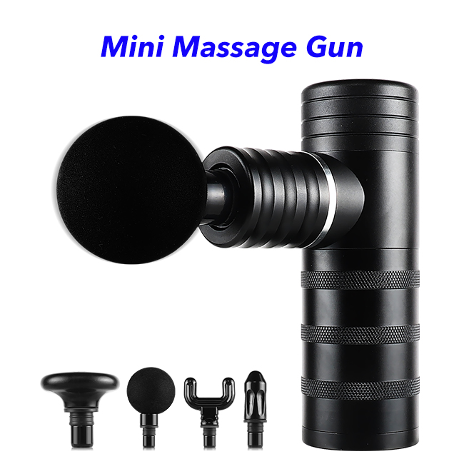 Super Small Quiet Portable Percussion Deep Tissue Pocket Massager Mini Massage Gun (Black)