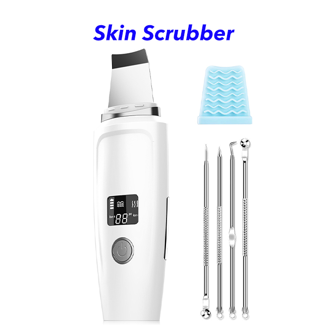 New Arrival LED Display Blackhead Remover Pore Cleaner Face Spatula Ultrasonic Skin Scrubber