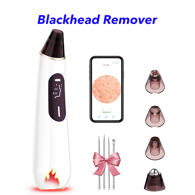 CE ROHS FCC Approved Whitehead with Hot Compress Vacuum Blackhead Remover