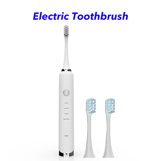 IPX7 Waterproof Rechargeable Sonic Automatic Wireless Electric Toothbrush (White)